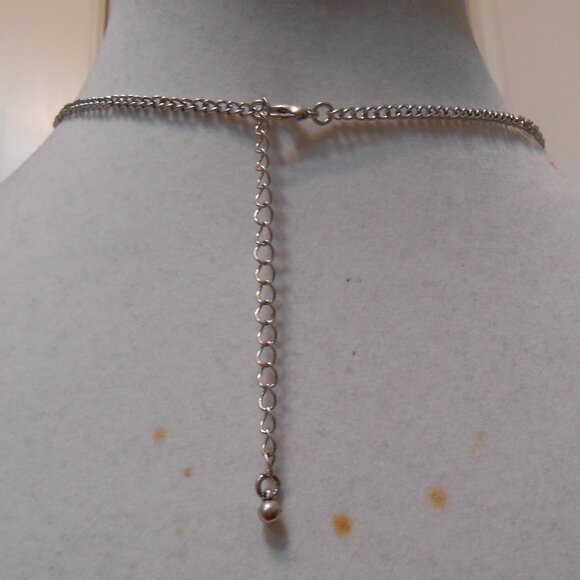 Tibetan Silver Bib Statement Necklace with Swarovski Crystal Rhinestones NWOT - Picture 8 of 11